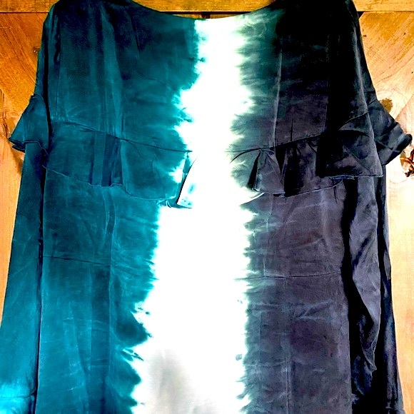Chaser Ruffled Silk Tie Dye Mini Dress NWT - Picture 6 of 16